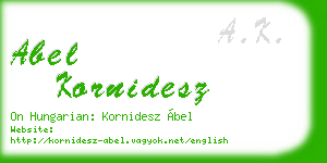 abel kornidesz business card